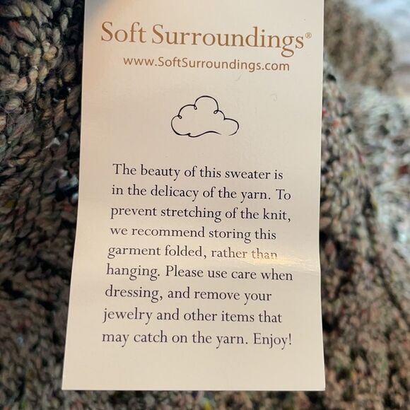Soft Surroundings Pointelle Marled Crochet Open Knit Sweater. Size Small. NWT. - Picture 11 of 12